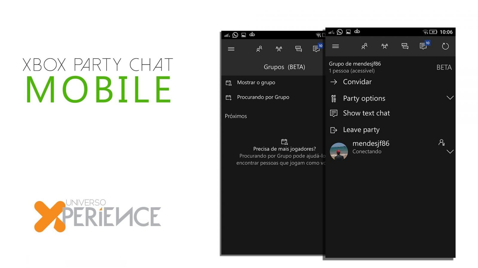 xbox app party chat static