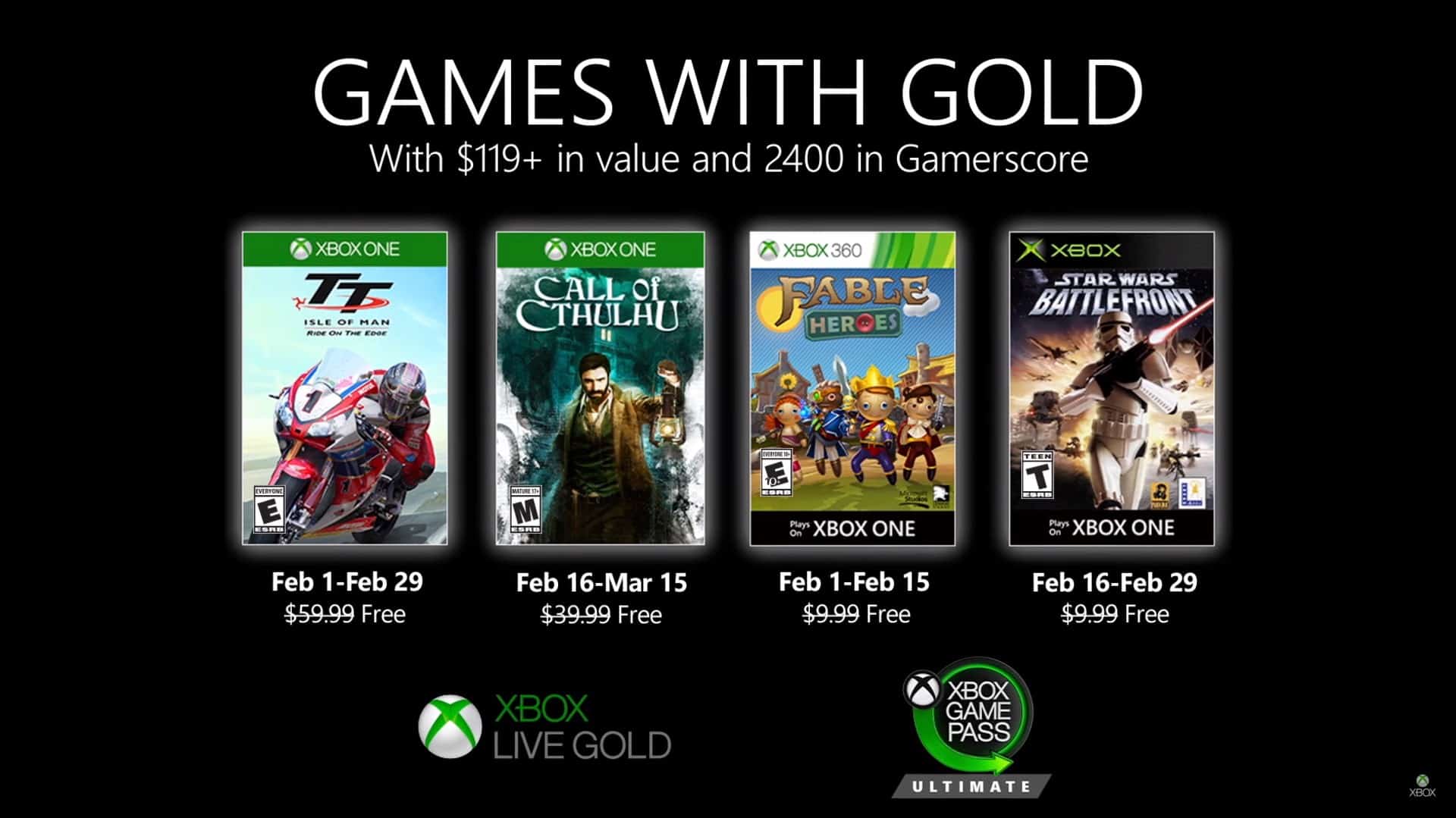 Xbox Games With Gold: confira os jogos grátis de novembro de 2019