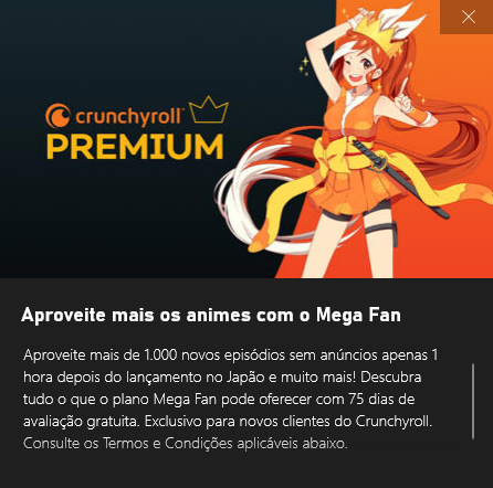 Oferta de demonstração gratuita de boas-vindas - Crunchyroll
