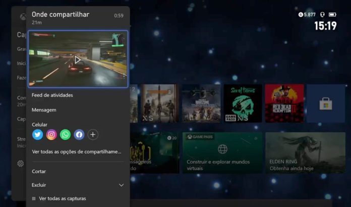 Sistema de captura de tela no Xbox