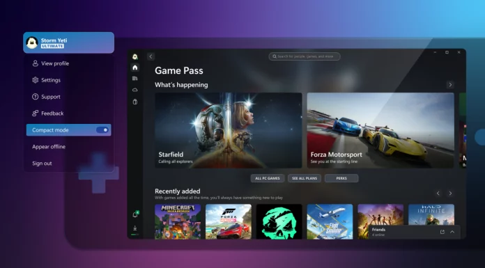Modo compacto já está disponível no aplicativo Xbox no PC