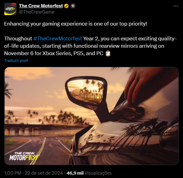 O The Crew Motorfest receberá várias atualizações!