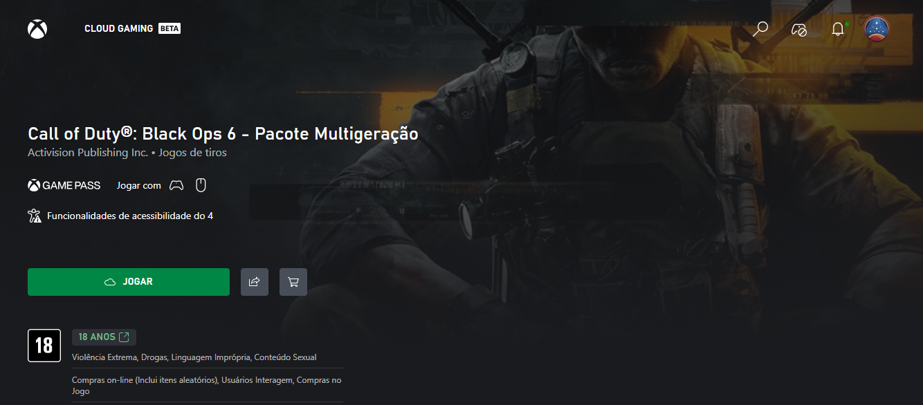 O Black Ops 6 já chegou no xCloud!