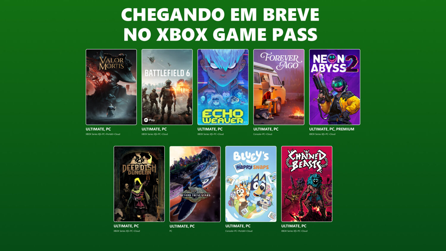 Através do Xbox Wire, a Microsoft divulgou os novos jogos que chegarão no catálogo do Game Pass para Console, xCloud e PC em outubro.